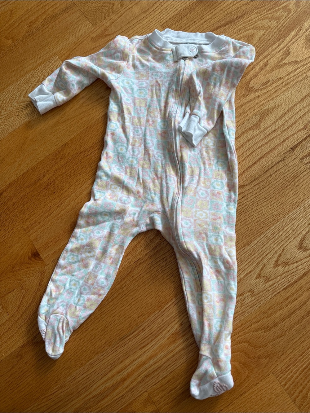 Baby Footed One-Piece in Pastel Pattern